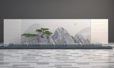 中式片石小景3D模型下载